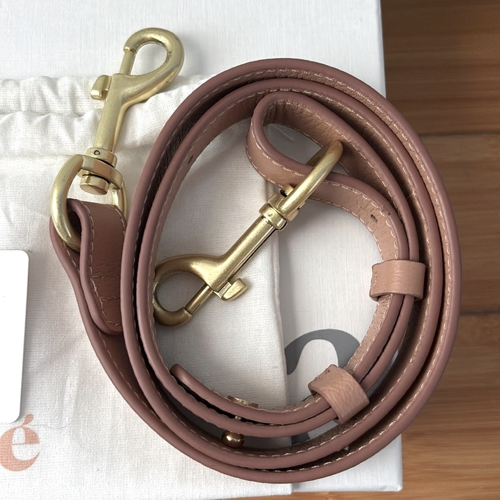 See By Chloe Pink Leather & Suede Crossbody Bag with Gold Ring - Picture 14 of 14